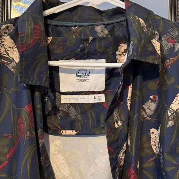 Herschel Supply Company Bird Print Jacket Windbreaker - Picture 2 of 4